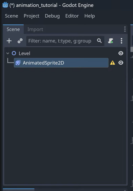 Example of project scene tree