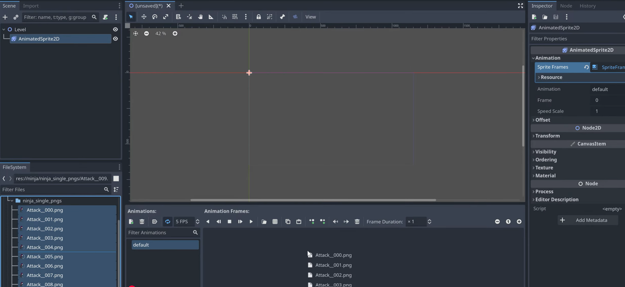 Example of user dragging sprite frames into the animation timeline