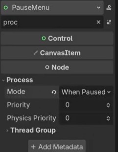 Example of setting Process to 'when paused'